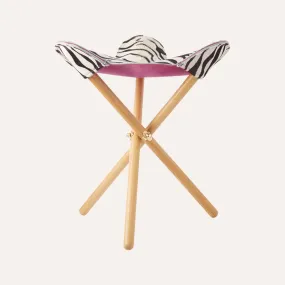 Zebra Print Petal Folding Stool